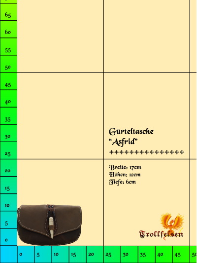 Gürteltasche "Asfrid" aus Leder mit Holzverschluss